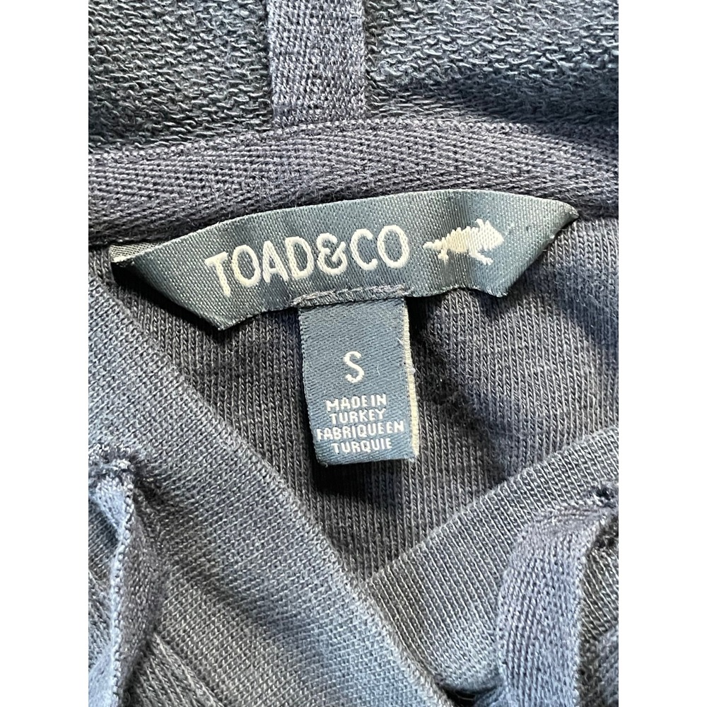 Toad&Co Womens Small Hoodie Dress Navy Long Sleeve Pockets Pullover Mini Boho - Picture 2 of 16